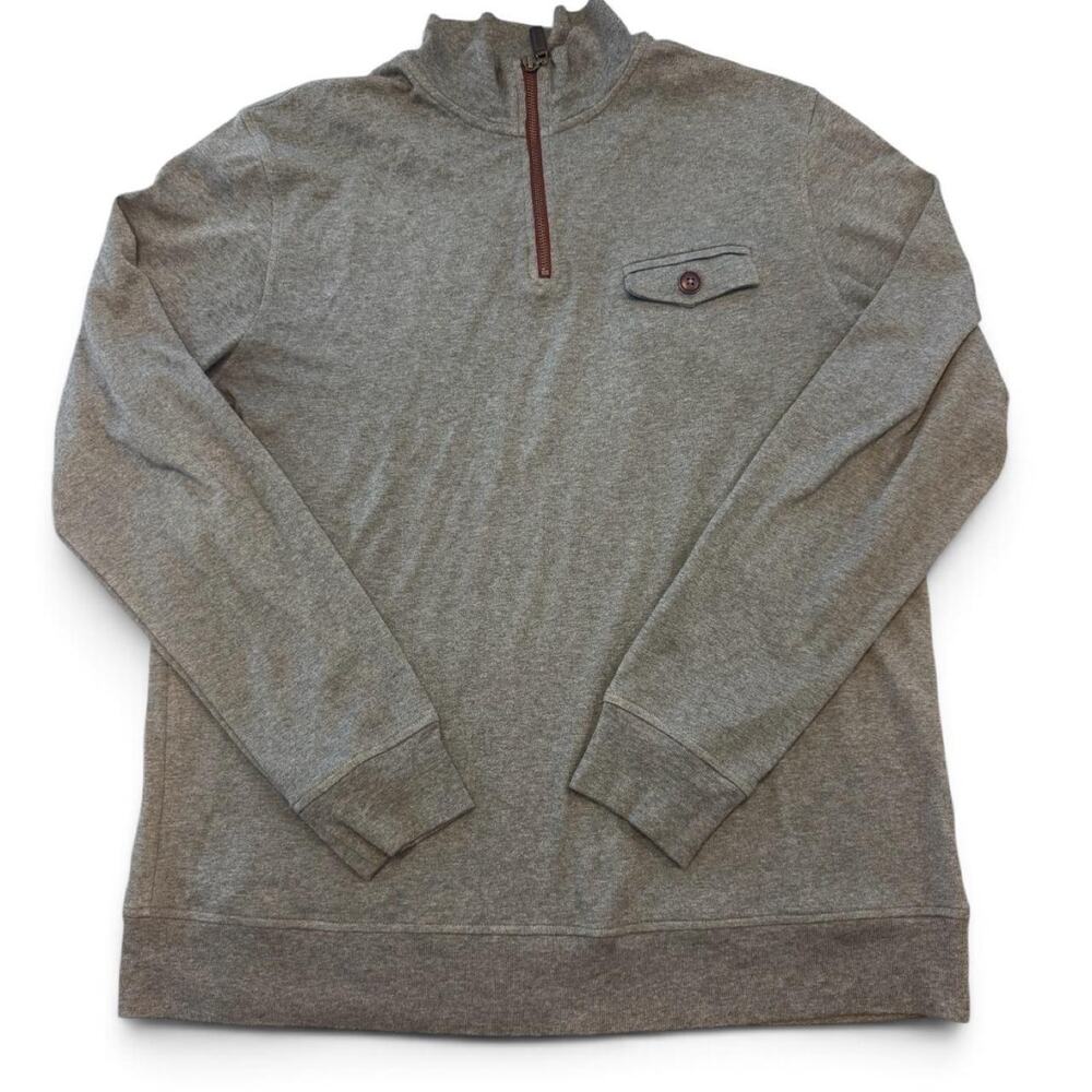 Thomas Parker New York Men’s Large Gray Quarter Zip Pullover Sweater